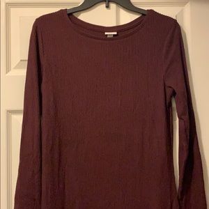 Ribbed maroon dress